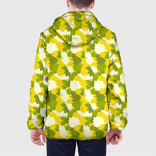 Мужская куртка Яркий камуфляж желтые и зеленые пятна / 3D-Белый – фото 4