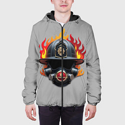 Куртка с капюшоном мужская Пожарник, цвет: 3D-черный — фото 2
