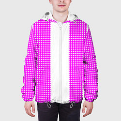 Куртка с капюшоном мужская Color pink white, цвет: 3D-белый — фото 2