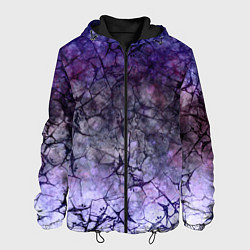 Мужская куртка Абстракция - black cobweb on a blue-violet backgro