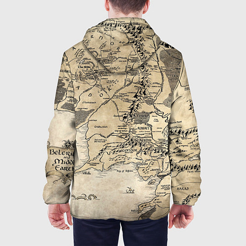 Мужская куртка Властелин колец карта / 3D-Белый – фото 4