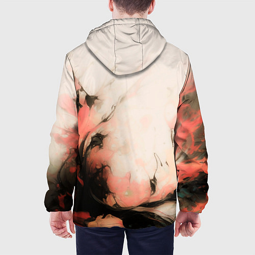 Мужская куртка Розовый взрыв абстракция / 3D-Черный – фото 4