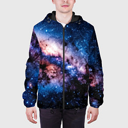 Куртка с капюшоном мужская Фантастический космос звёзды и туманности, цвет: 3D-черный — фото 2