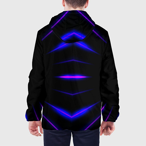 Мужская куртка Color black neon stripes / 3D-Белый – фото 4