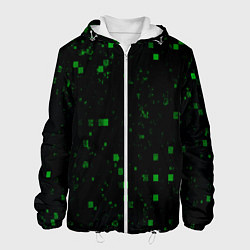 Куртка с капюшоном мужская Color green khaki, цвет: 3D-белый