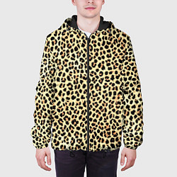 Куртка с капюшоном мужская Мелкий леопардовый, цвет: 3D-черный — фото 2