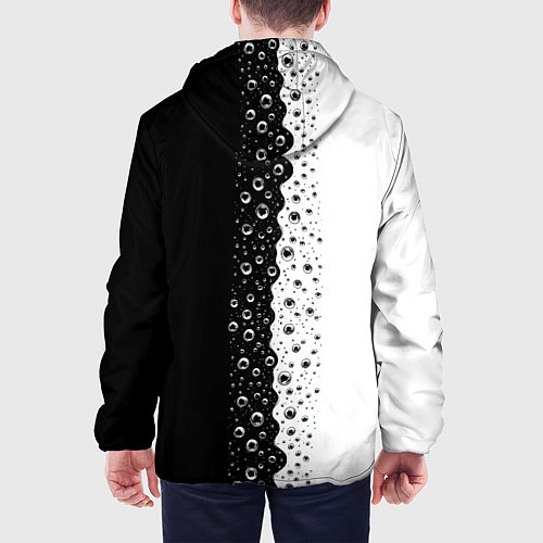Мужская куртка Лучше вода у друга черно-белый узор / 3D-Белый – фото 4