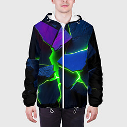 Куртка с капюшоном мужская Neon tile, цвет: 3D-белый — фото 2