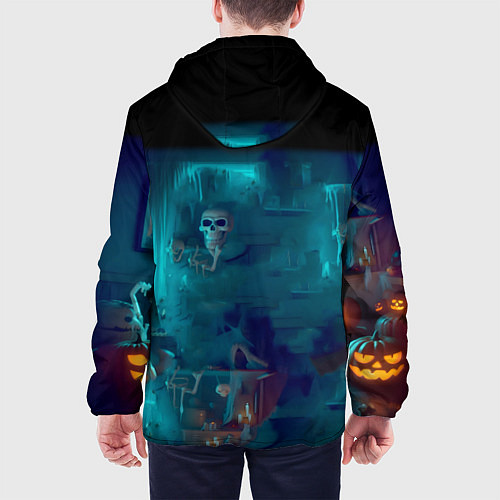 Мужская куртка Rick with Morty - halloween night / 3D-Белый – фото 4
