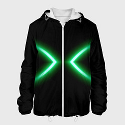 Куртка с капюшоном мужская Neon green lines, цвет: 3D-белый