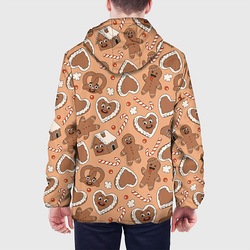 Мужская куртка Паттерн с новогодним печеньем / 3D-Белый – фото 4