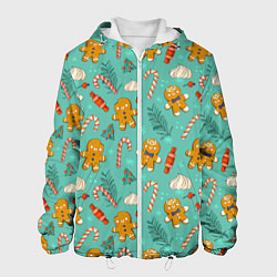 Мужская куртка Новогодний паттерн печенье с конфетами