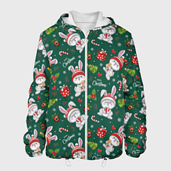 Мужская куртка Новогодние зайчики