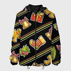 Куртка с капюшоном мужская Рождественский дух, цвет: 3D-черный