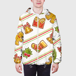 Куртка с капюшоном мужская Рождественский дух, цвет: 3D-белый — фото 2