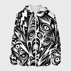 Куртка с капюшоном мужская Lightnings and faces - ai art fantasy, цвет: 3D-белый