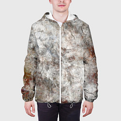Куртка с капюшоном мужская Абстракция - gray limestone, цвет: 3D-белый — фото 2