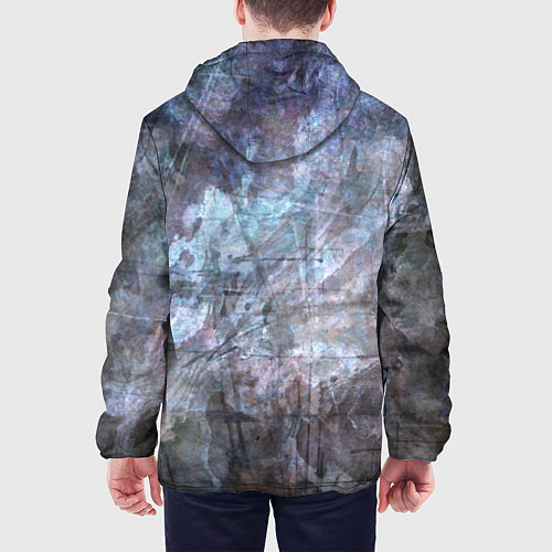 Мужская куртка Абстракция - gray-blue hurricane / 3D-Белый – фото 4