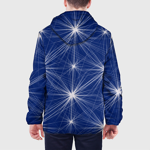 Мужская куртка Звезды на синем фоне / 3D-Белый – фото 4