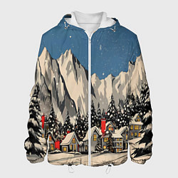 Мужская куртка Небольшой новогодний город в горах