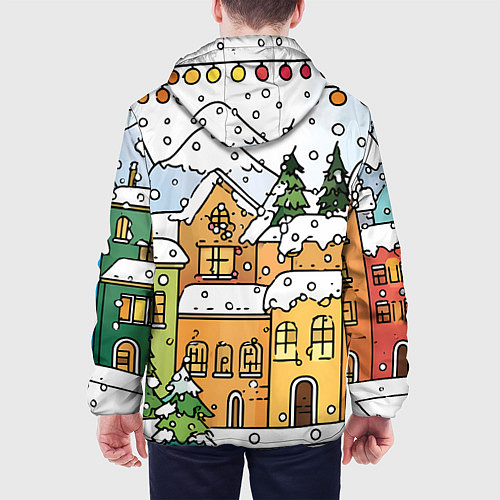 Мужская куртка Новогодний снегопад / 3D-Белый – фото 4