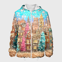Мужская куртка Новогодний город в блестках