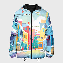 Мужская куртка Разноцветный новогодний дворик