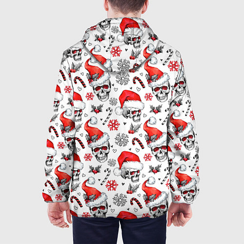 Мужская куртка Новогодние черепа / 3D-Белый – фото 4