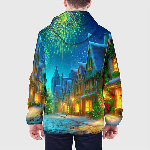 Мужская куртка Праздничный новогодний салют / 3D-Белый – фото 4