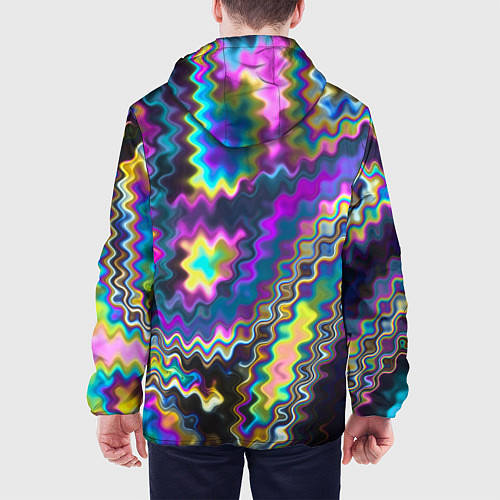Мужская куртка Абстракция переливы / 3D-Белый – фото 4