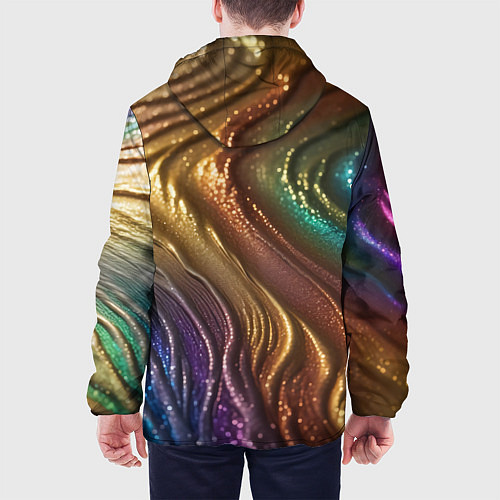 Мужская куртка Сморщенные складочки жидкости / 3D-Белый – фото 4