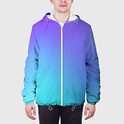 Куртка с капюшоном мужская Color multi-colored gradient, цвет: 3D-белый — фото 2