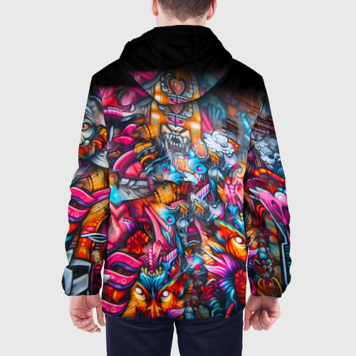 Мужская куртка Sphynx on a graffiti background / 3D-Белый – фото 4