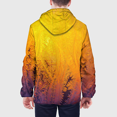 Мужская куртка Узоры золотистого инея / 3D-Белый – фото 4