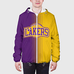 Куртка с капюшоном мужская NBA Lakers LA, цвет: 3D-белый — фото 2