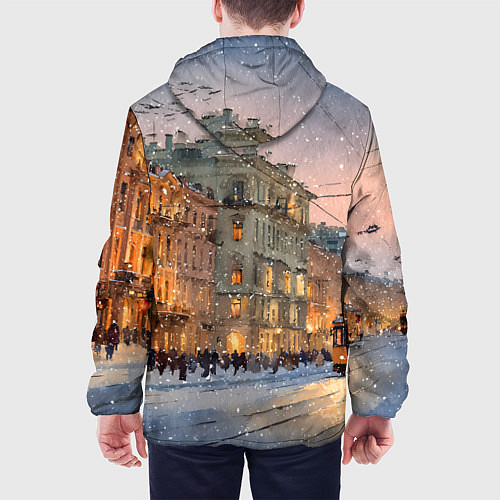 Мужская куртка Зимний Санкт-Петербург / 3D-Белый – фото 4