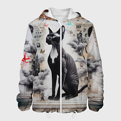 Мужская куртка Кошка Корниш-рекс - ретро граффити