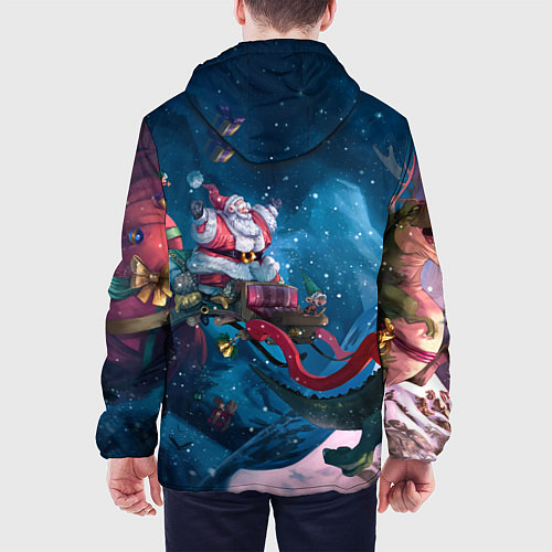 Мужская куртка Санта с динозавром / 3D-Белый – фото 4