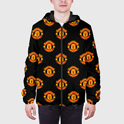 Куртка с капюшоном мужская Manchester United Pattern, цвет: 3D-черный — фото 2