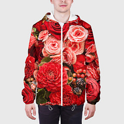 Куртка с капюшоном мужская Ассорти из цветов, цвет: 3D-белый — фото 2