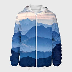 Куртка с капюшоном мужская Горы, цвет: 3D-белый