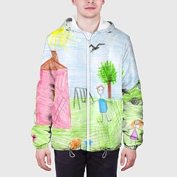 Куртка с капюшоном мужская Детские рисунки, цвет: 3D-белый — фото 2