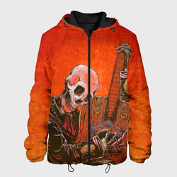 Куртка с капюшоном мужская Скелет с гитарой, цвет: 3D-черный