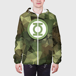 Куртка с капюшоном мужская Зеленый фонарь: камуфляж, цвет: 3D-белый — фото 2