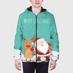 Куртка с капюшоном мужская Merry Christmas цвета 3D-черный — фото 2