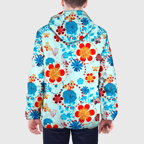 Мужская куртка Цветочная роспись / 3D-Белый – фото 4