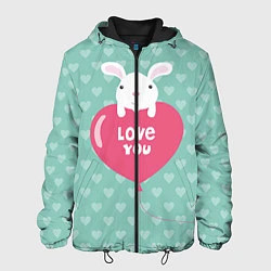 Куртка с капюшоном мужская Rabbit: Love you, цвет: 3D-черный