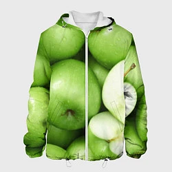 Куртка с капюшоном мужская Яблочная, цвет: 3D-белый
