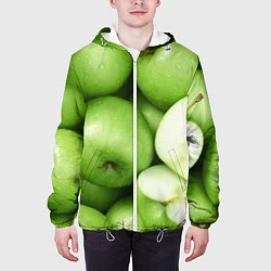 Куртка с капюшоном мужская Яблочная, цвет: 3D-белый — фото 2