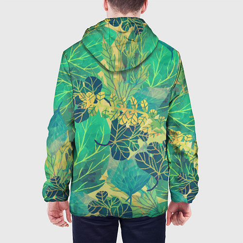 Мужская куртка Узор из листьев / 3D-Белый – фото 4